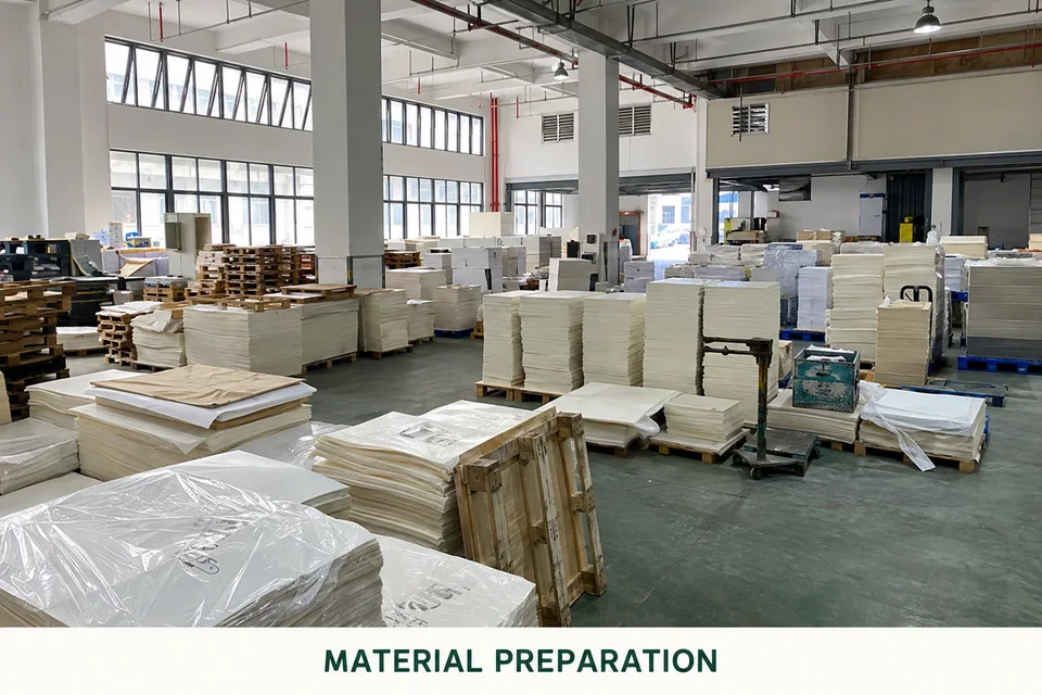 Material Preparation — owner-supplied scene, AI-enhanced and retouched